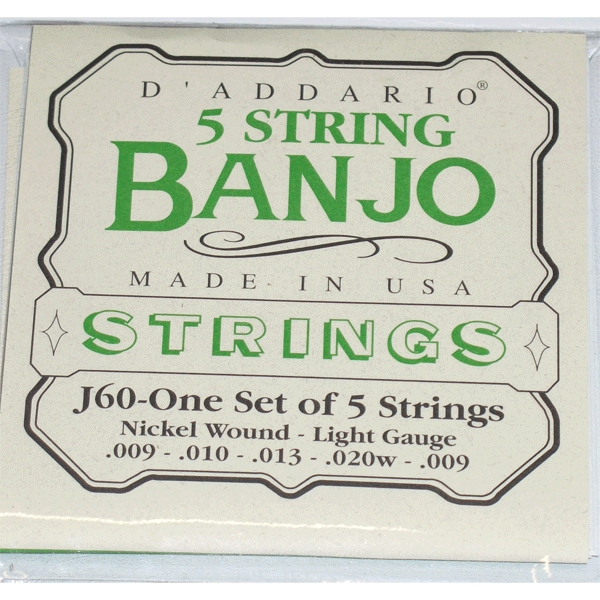 D'ADDARIO J60 -   , 5 String and Tenor Banjo/Light/Nickel