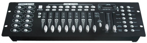 ESTRADA PRO CA1612 Пульт управления DMX приборами Количество каналов: 192 канала (12 приборов по 16 каналов) Память: 6 чейзов по 23 банков (в одном банке 8 сцен)