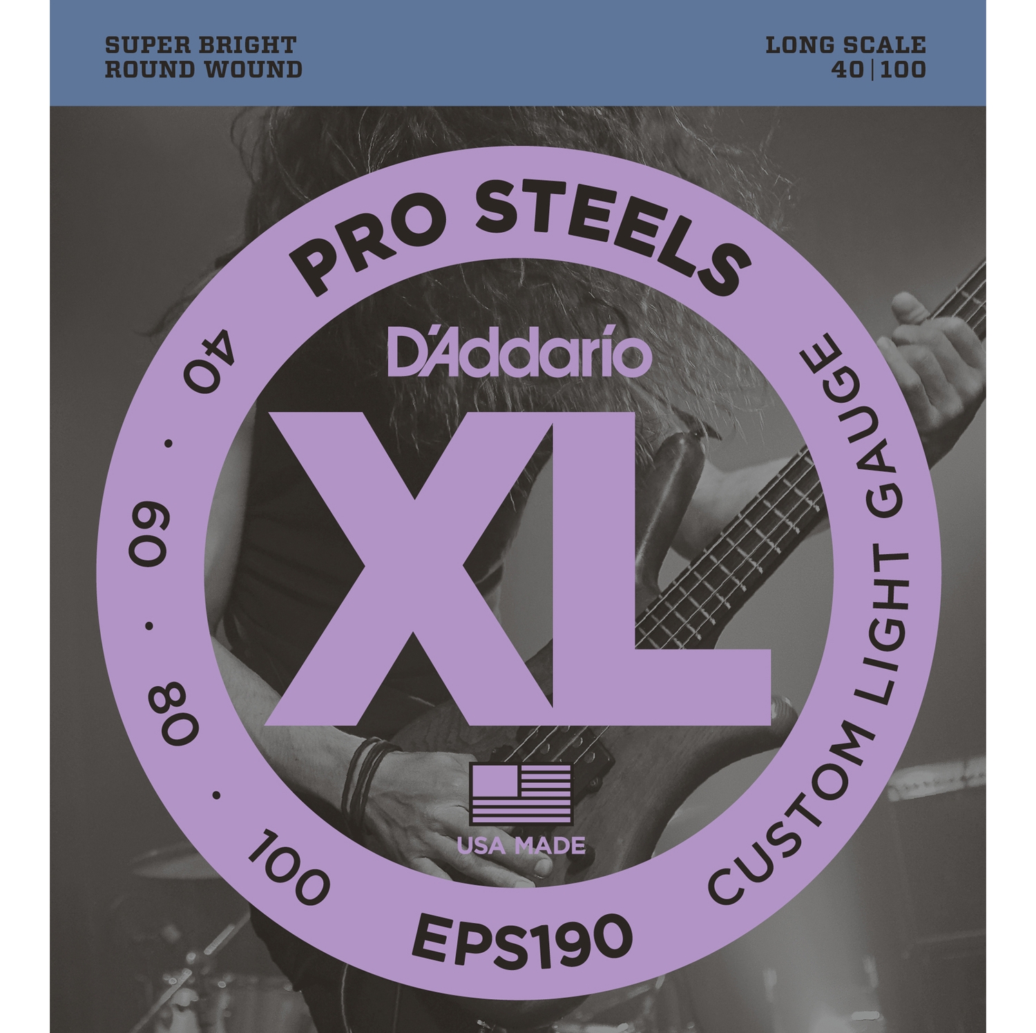D'ADDARIO EPS190 - струны для БАС-гитары, Long, 40-100
