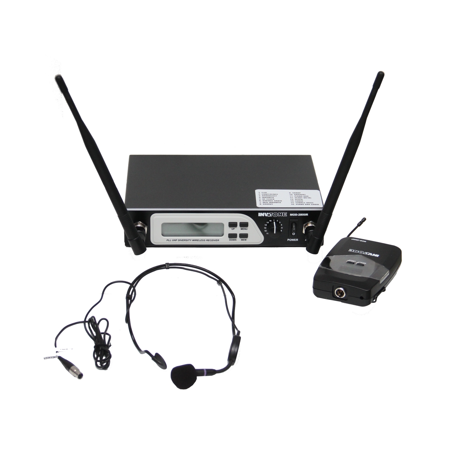 INVOTONE MOD-2800HS - двухантенная головная радиосистема с DSP, UHF 710-726 МГц, с/ш >90дБ