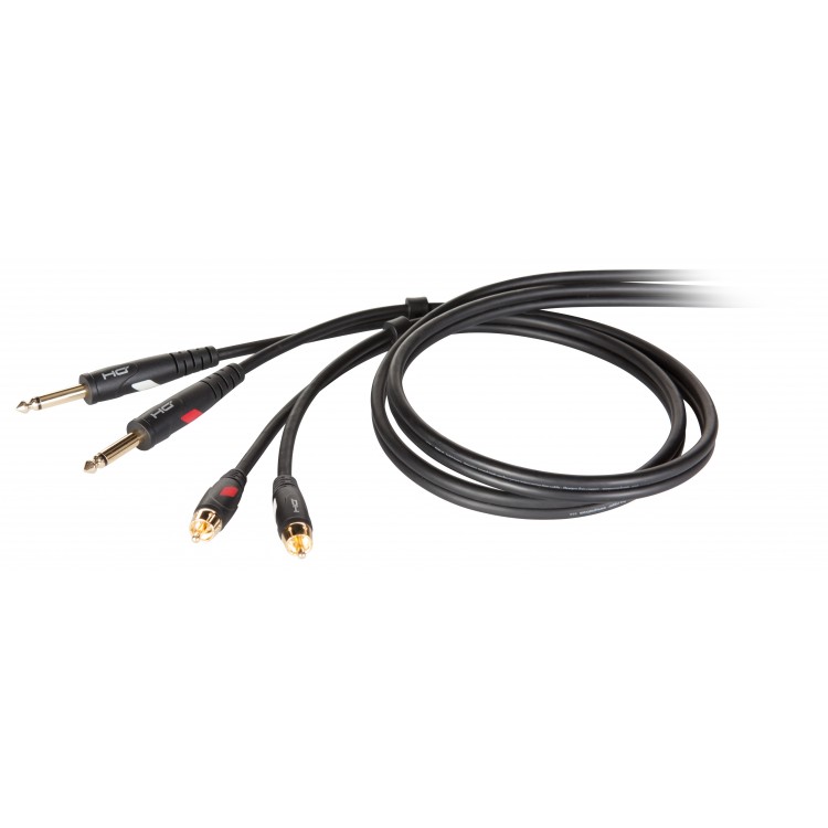 DIE HARD DHG535LU5 - проф. аудио кабель, 2х 6.3 джек моно  <-> 2х RCA (папа), длина 5 м