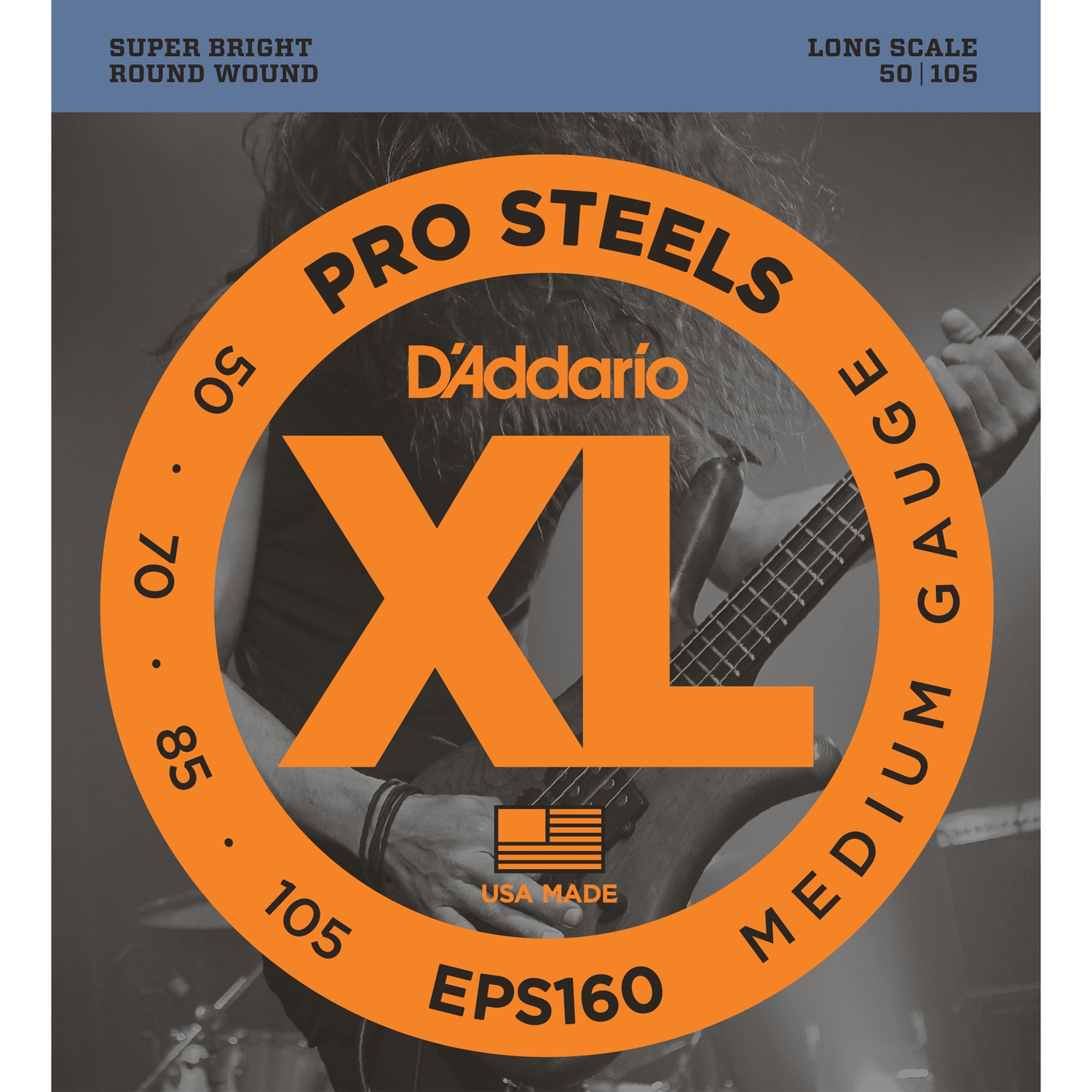D'ADDARIO EPS160 - струны для БАС-гитары, ProSteels/Long, 50-105