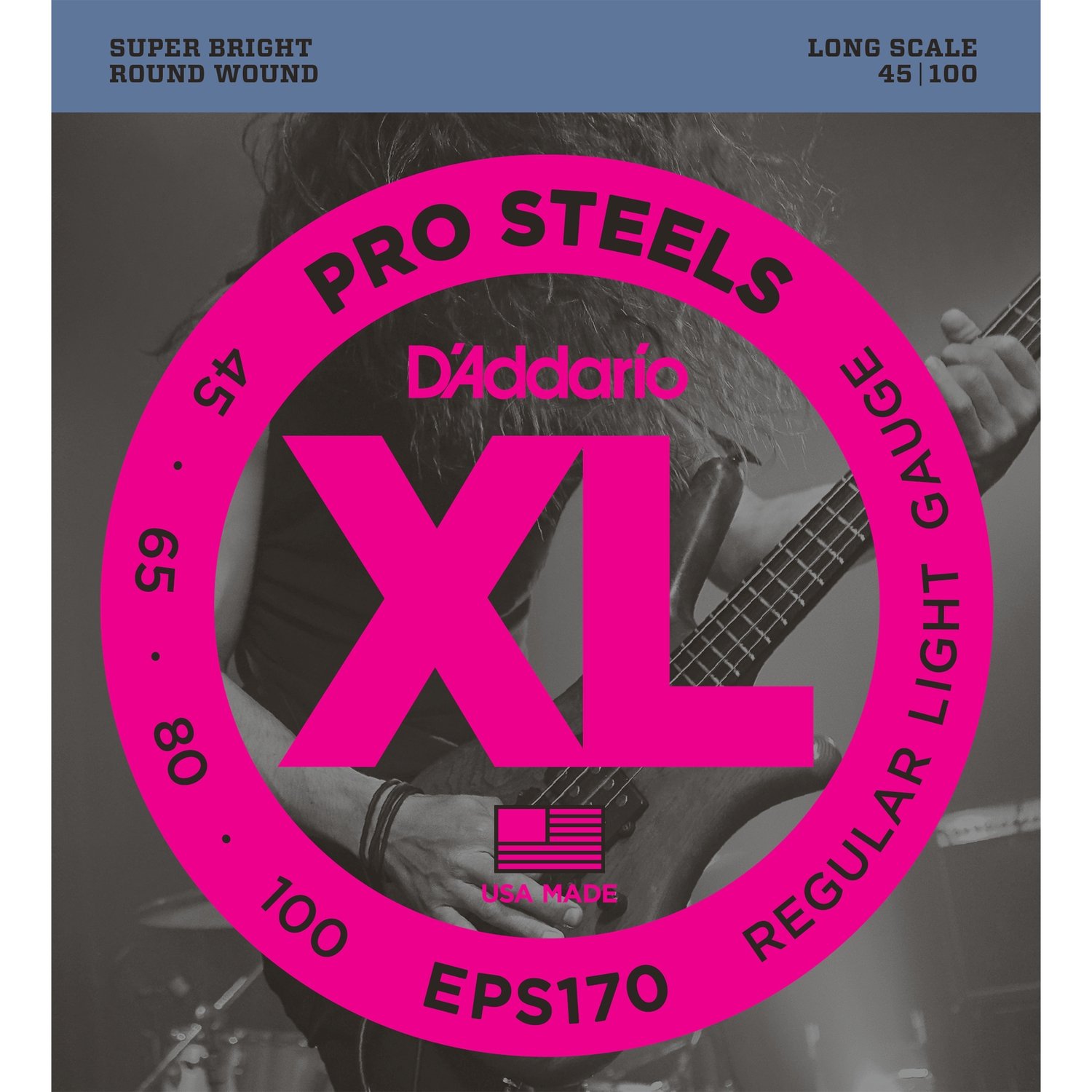 D'ADDARIO EPS170 - струны для БАС-гитары, ProSteels/Long, 45-100