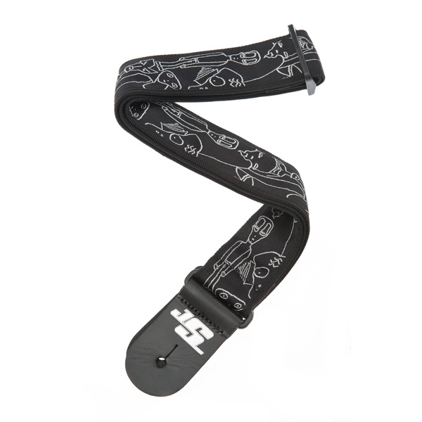 PLANET WAVES 50JS05 - гитарный ремень, тканый, для эл.гитар (чёрно-белые уродцы) PLANET WAVES 50JS05 - гитарный ремень, тканый, для эл.гитар (чёрно-белые уродцы)